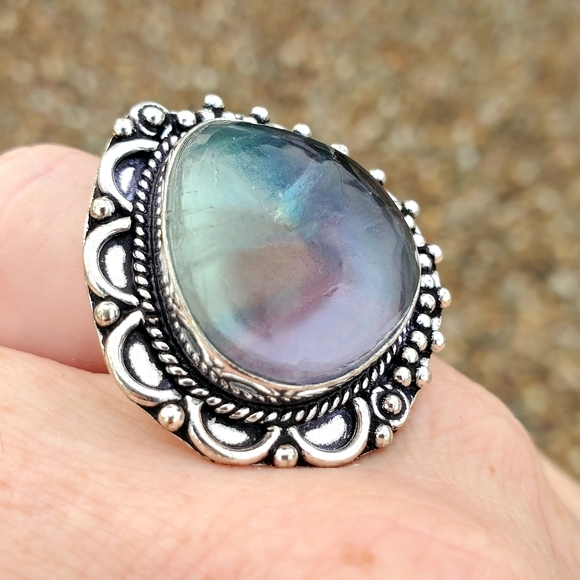New Fluorite 925 Silver Ring. - Picture 3 of 14